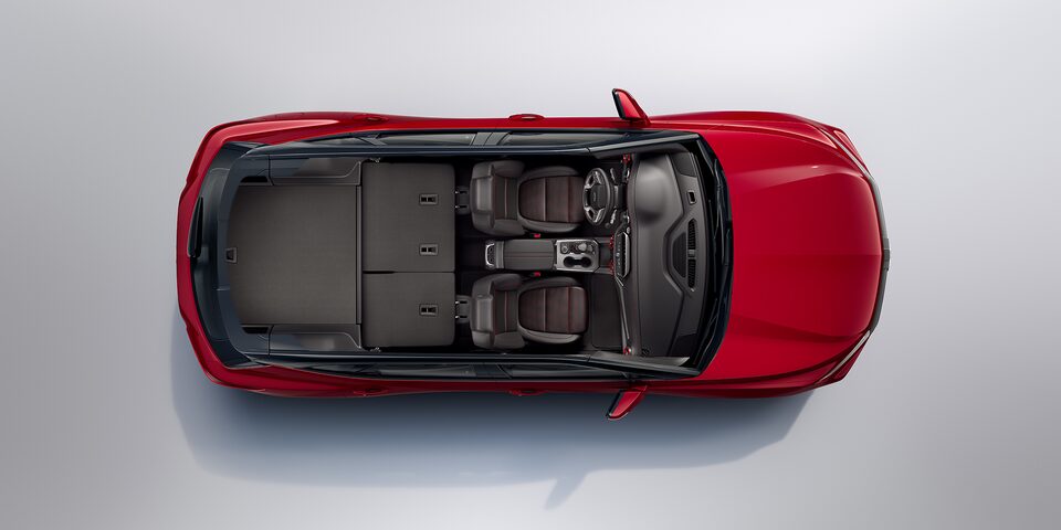 Segunda fila de asientos abatidos para Chevrolet Blazer 2023, camioneta mediana