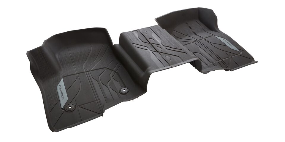 Tapete vinil rigido 1ra fila en gris con emblema Chevrolet para Chevrolet Silverado Turbo 2025