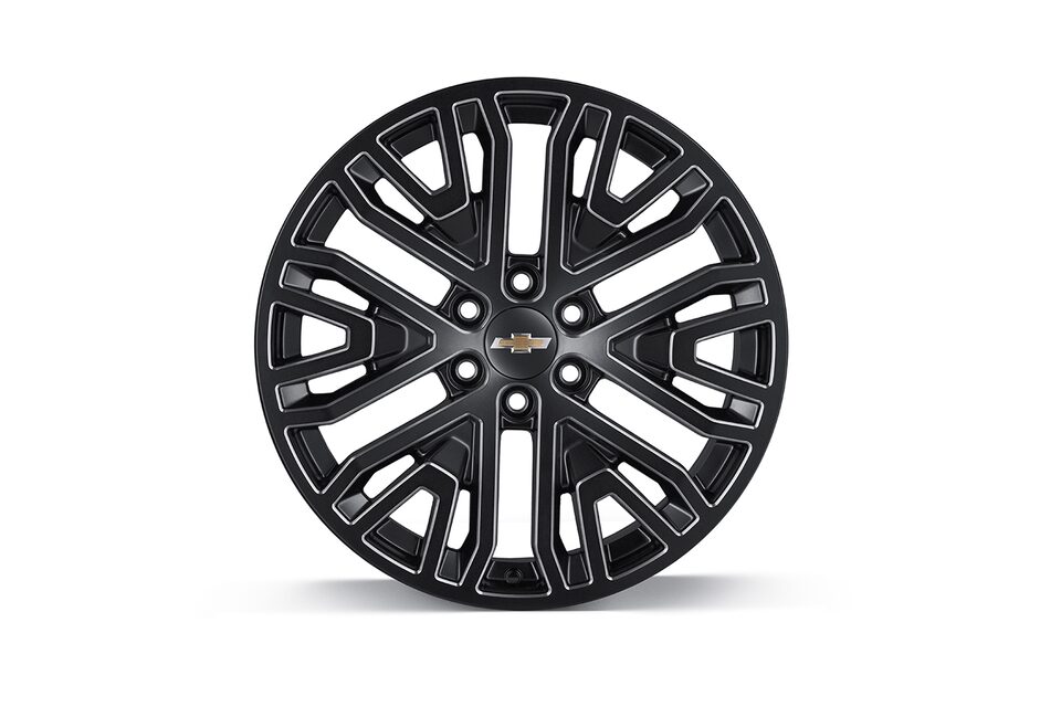 Rin de aluminio de 22 pulgadas negro con detalles en plata para Chevrolet Cheyenne ZR2 BISON 2025, camioneta pickup